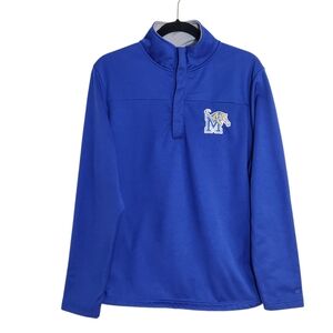 Colosseum Blue University of Memphis Tigers Quarter Snap Pullover Size Medium